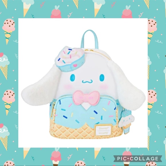 Loungefly SDCCCinnamoroll Ice Cream Scented Plush Cosplay Mini Backpack Rare